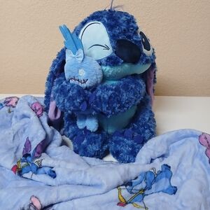 New Blue Stitch Plushy with Baby blanket